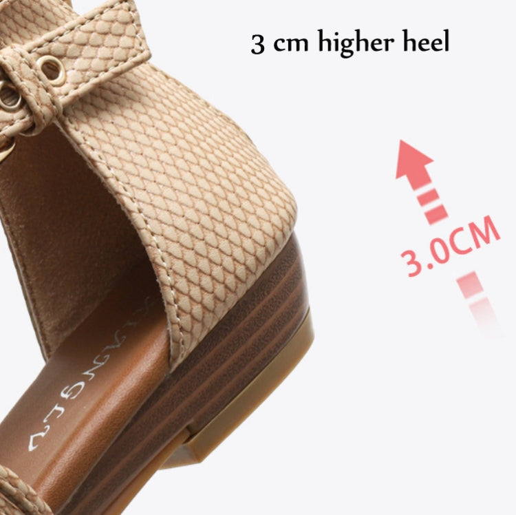 Ladies Summer Wedge Sandals Open-Toe Thick-Soled Roman Style Sandals