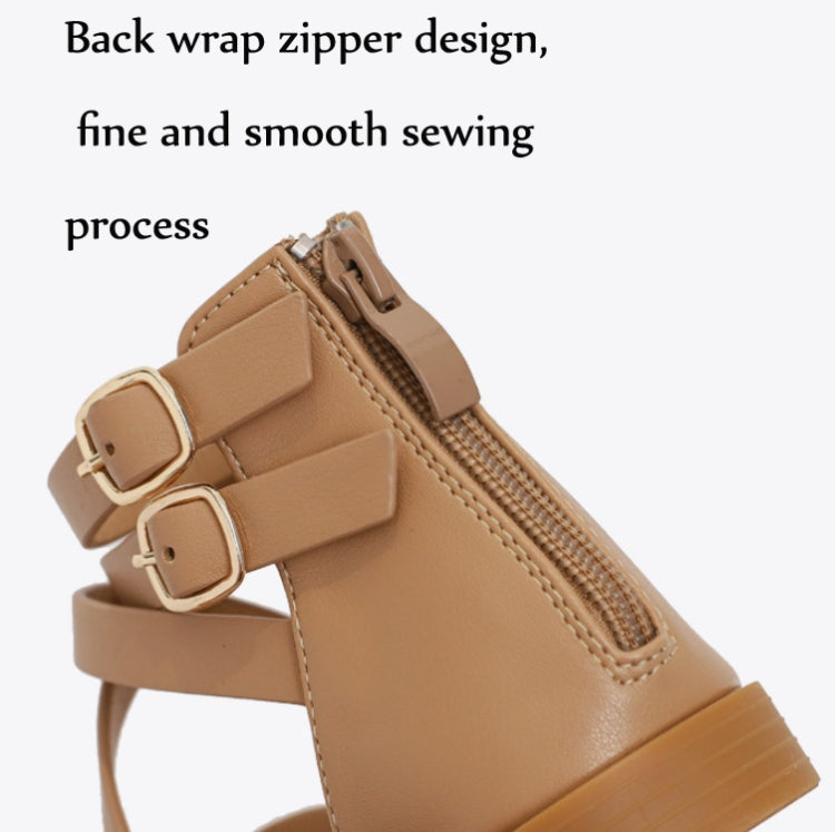 Ladies Summer Strappy Cross Sandals Roman Style Low-Heeled Retro Shoes