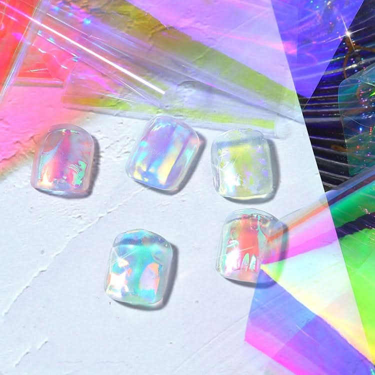 Ice Cube Nail Art Accessories Nail Art Aurora Colorful Cellophane Reluova