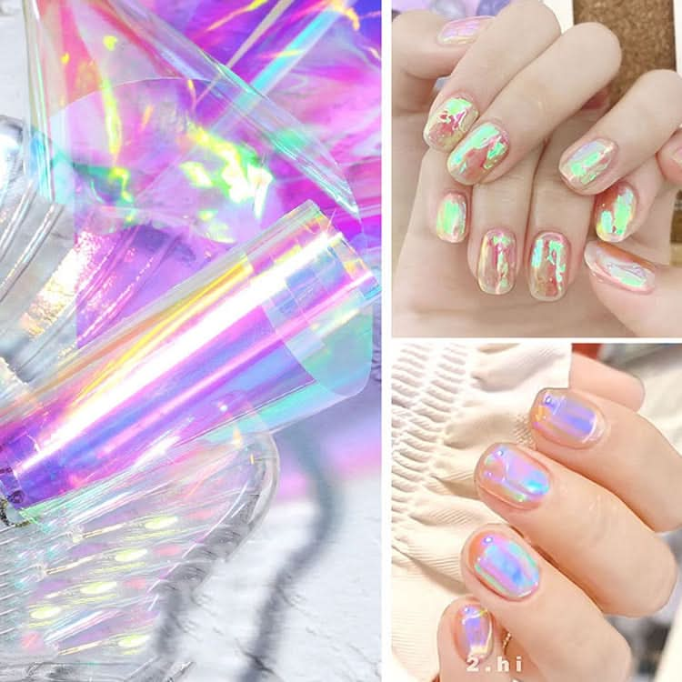 Ice Cube Nail Art Accessories Nail Art Aurora Colorful Cellophane Reluova