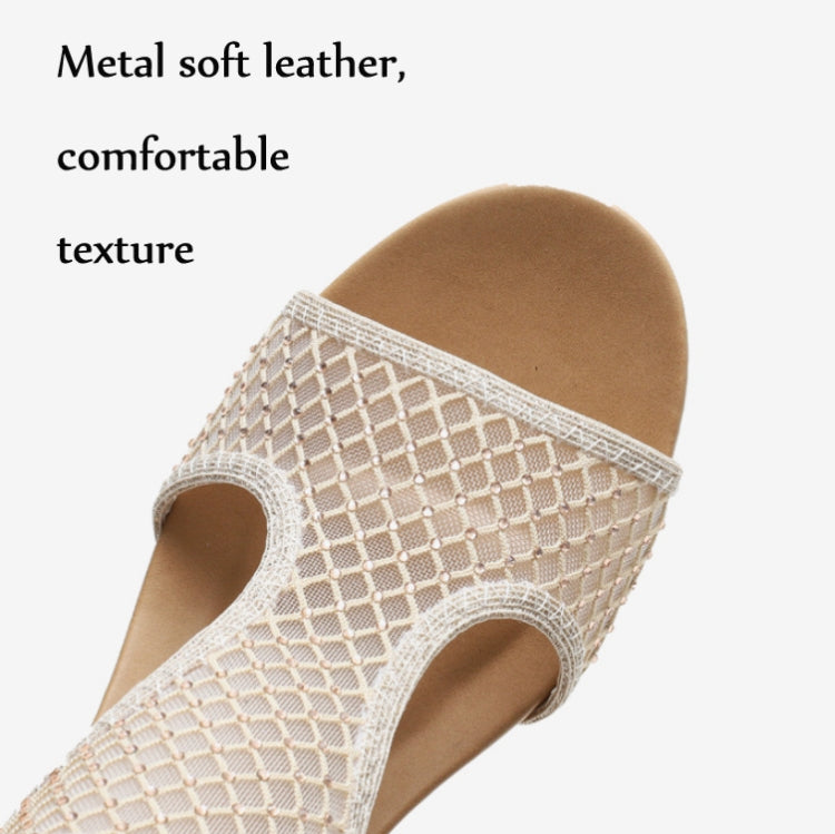 Ladies Summer Sandals All-Match Casual Mesh Thick Sole Wedge Heel Shoes