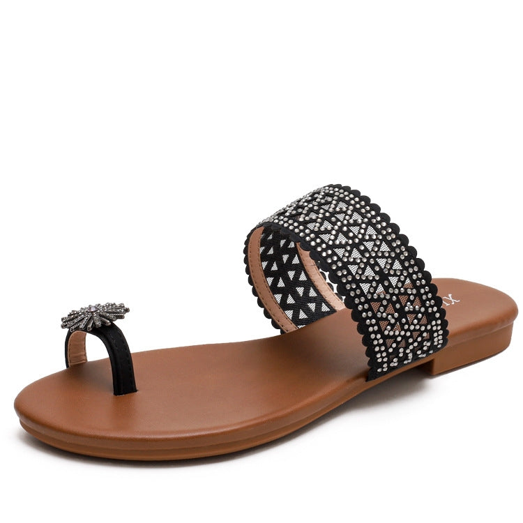 Women Summer Sandals Bohemian Style Buckle Seaside Flats Shoes Reluova