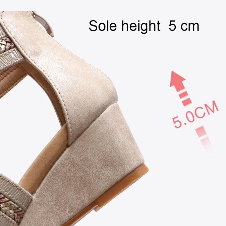 Ladies Summer Slope Heel Sandals Non-Slip Open-Toed Roman Style Shoes