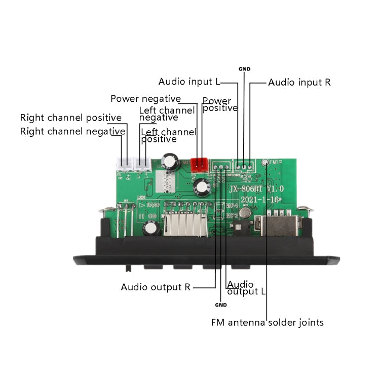 12V Folder Play With Power Amplifier MP3 Decoding Board With Recording Call Loss Motherboard With Bluetooth