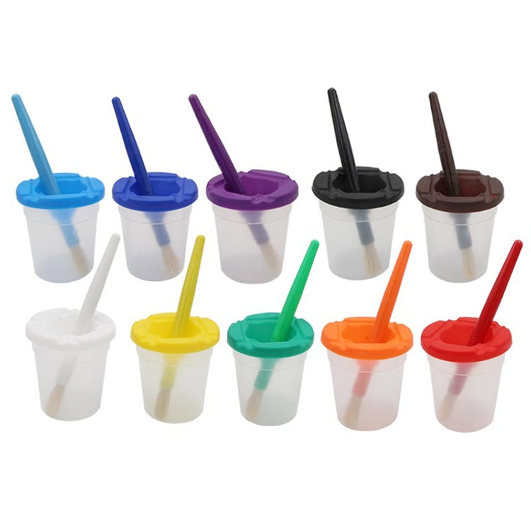 Children Plastic Pen Cup Bristles Graffiti Painting Brush Set