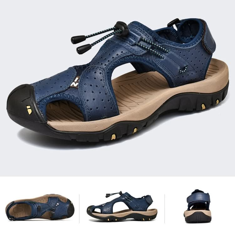 Summer Large Size Men Beach Shoes Leather Breathable Wading Casual Sandals Reluova