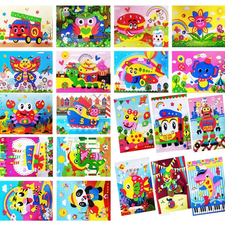 20 PCS Child EVA DIY Handmade Sticker Pictures, Random Style Deilvery-Reluova