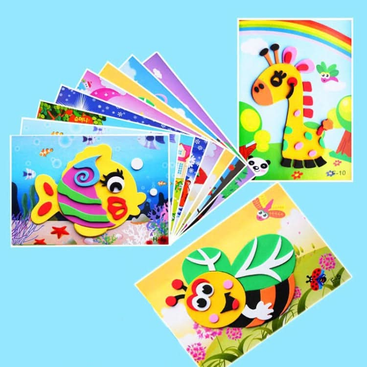 20 PCS Child EVA DIY Handmade Sticker Pictures, Random Style Deilvery-Reluova