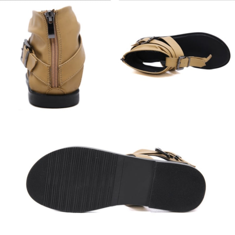 Ladies Belt Buckle Flip Flops Casual Flat Sandals