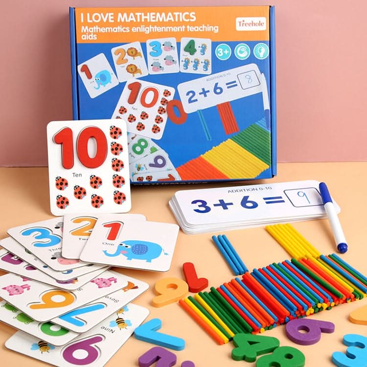 Mathematical Arithmetic Teaching Aids Children Toys Early Education Wooden Puzzles Reluova