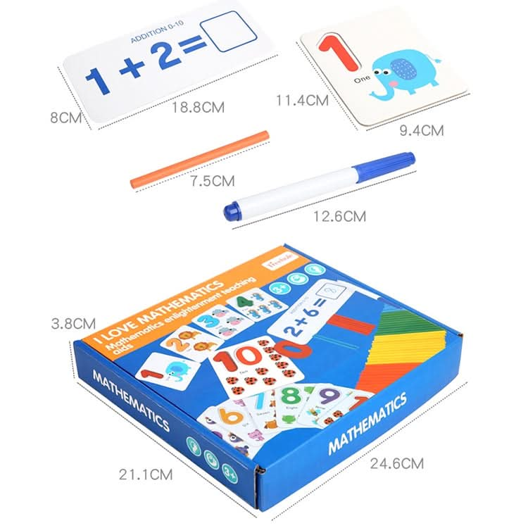 Mathematical Arithmetic Teaching Aids Children Toys Early Education Wooden Puzzles Reluova