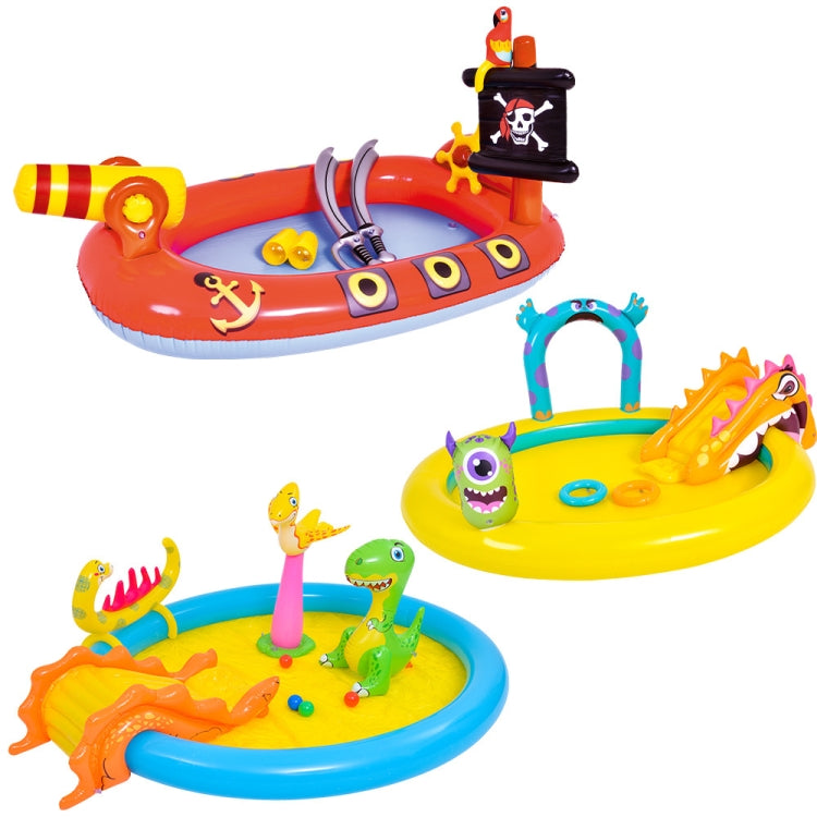 Home Large Cartoon Animal Drama Pool Water Spray Inflatable Swimming Pool Slide Pool