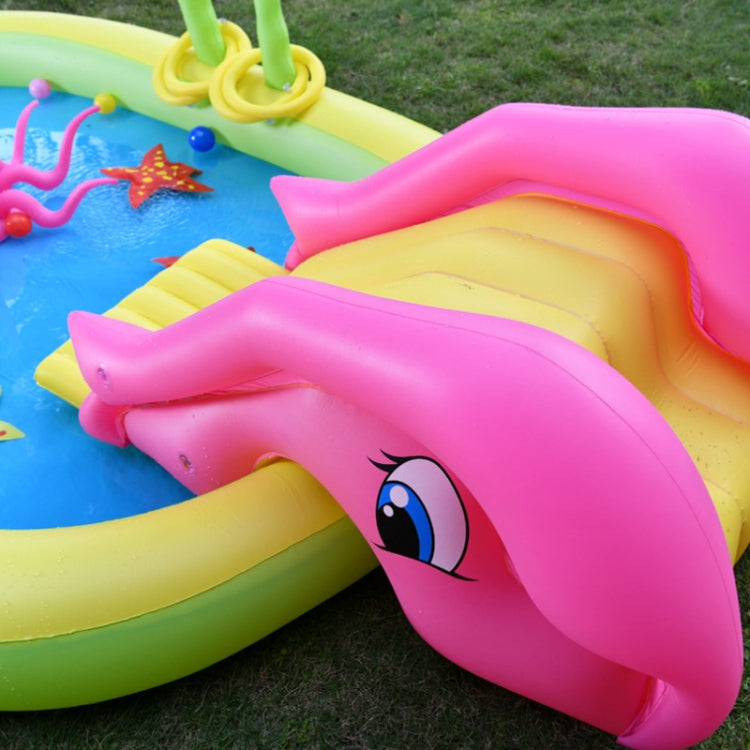 Home Large Cartoon Animal Drama Pool Water Spray Inflatable Swimming Pool Slide Pool