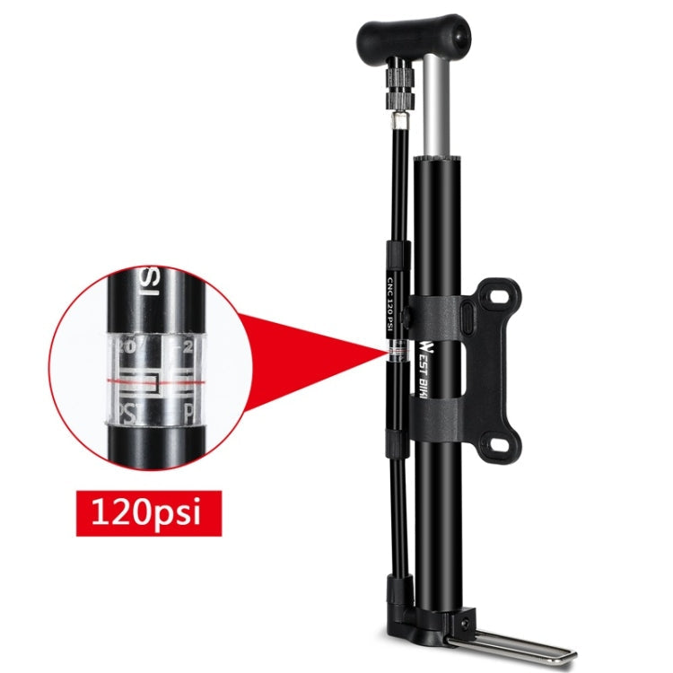 WEST BIKING High Pressure Bicycle Vertical Pump With Barometer Reluova