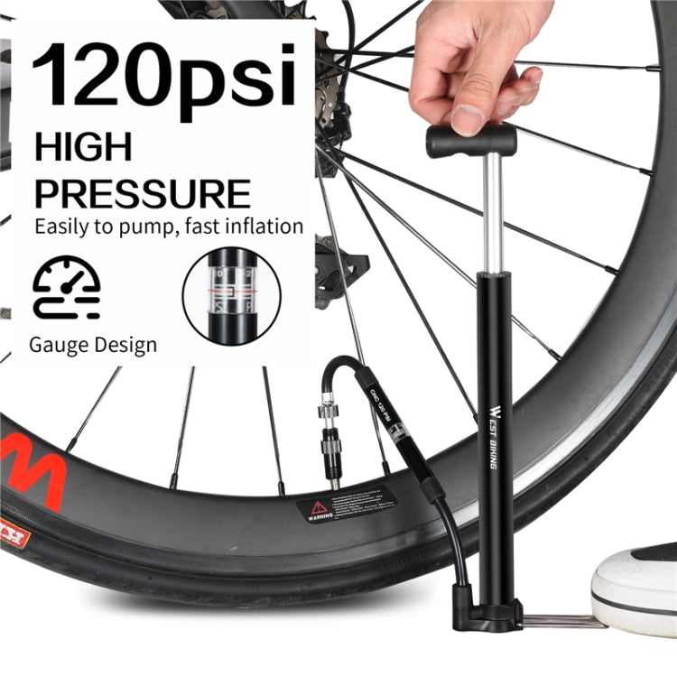 WEST BIKING High Pressure Bicycle Vertical Pump With Barometer