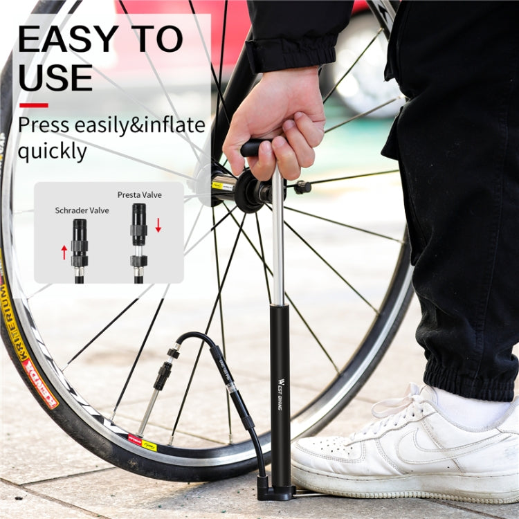 WEST BIKING High Pressure Bicycle Vertical Pump With Barometer