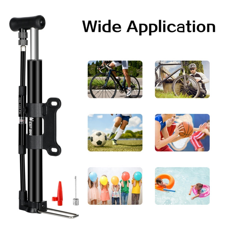 WEST BIKING High Pressure Bicycle Vertical Pump With Barometer