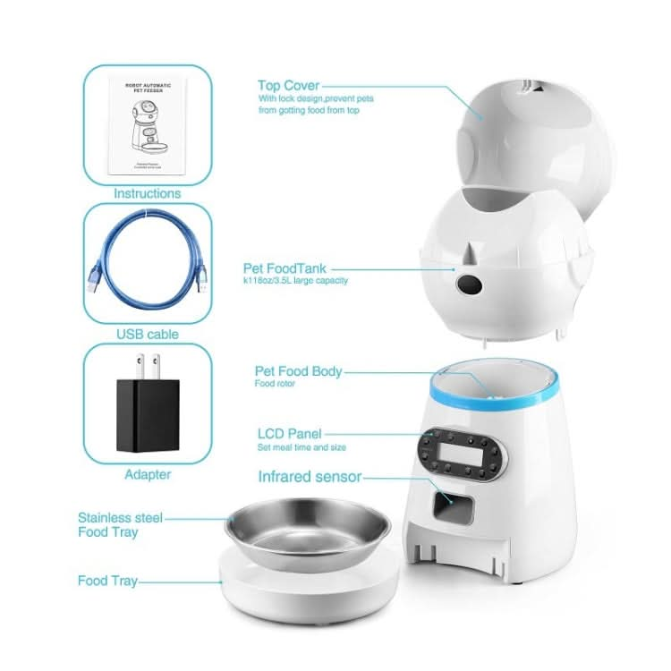 Pet Auto Feeding Intelligent Feed Stainless Steel Food Dish - Reluova