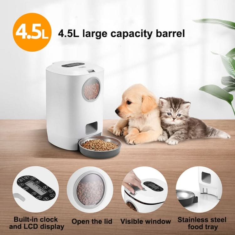 4.5L Smart Pet Cat Dog Bowl Food Automatic Dispenser Feeder  With Timer Auto Electronic Feeder With Metal Food Tray-Reluova