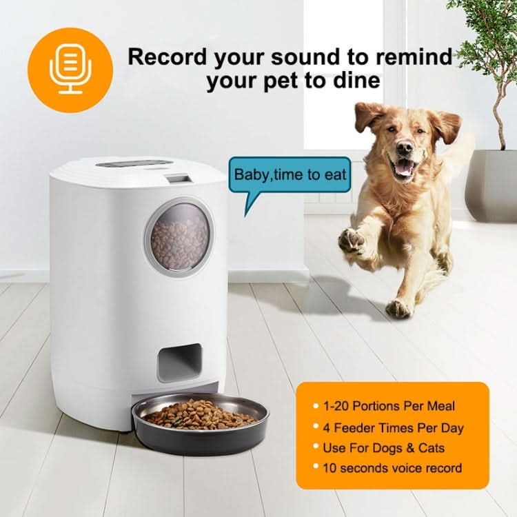 4.5L Smart Pet Cat Dog Bowl Food Automatic Dispenser Feeder  With Timer Auto Electronic Feeder With Metal Food Tray - Reluova