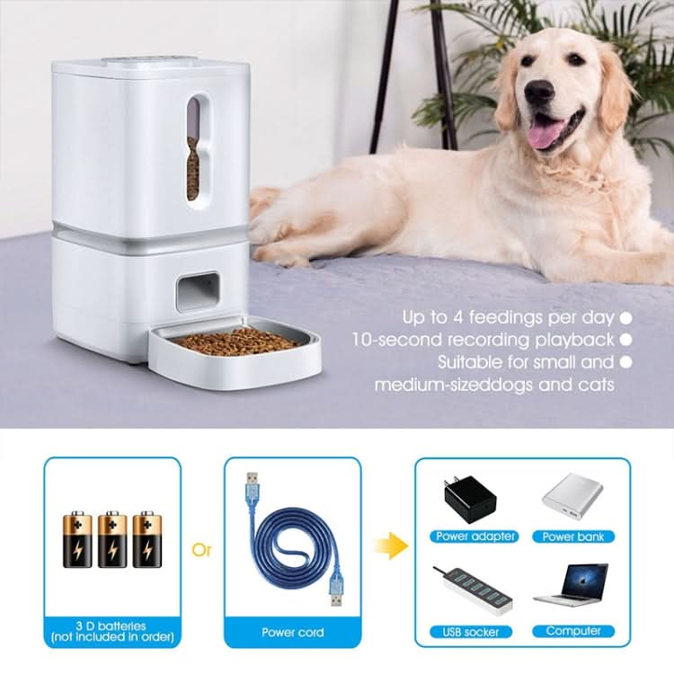 7L Smart Pet Feeder Timed Quantitative Large Window Cat And Dog Food Dispenser, Plug Type: EU Plug - Reluova