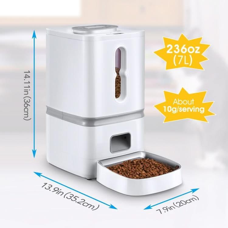 7L Smart Pet Feeder Timed Quantitative Large Window Cat And Dog Food Dispenser, Plug Type: EU Plug - Reluova