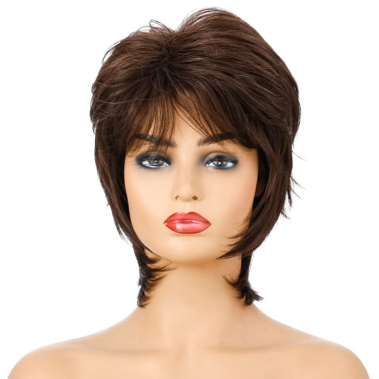 Women Short Hair Wig Full Bangs Chemical Fiber Hair Cover Reluova