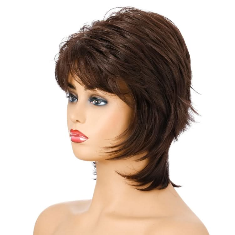 Women Short Hair Wig Full Bangs Chemical Fiber Hair Cover Reluova