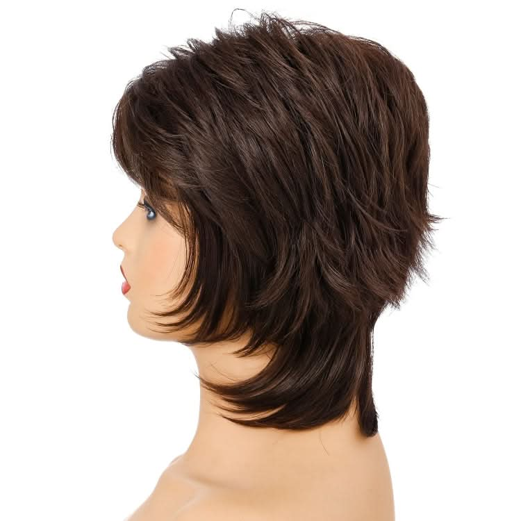 Women Short Hair Wig Full Bangs Chemical Fiber Hair Cover Reluova