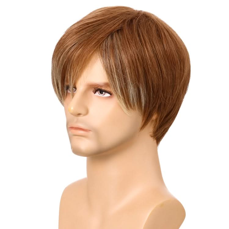 Men Realistic Natural High Temperature Wire Short Wigs Reluova