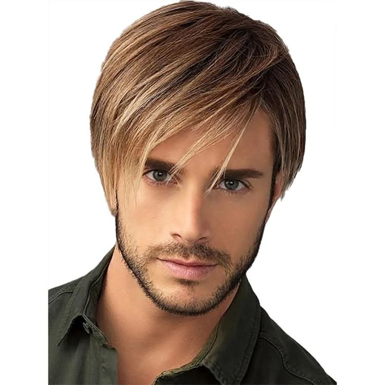 Men Realistic Natural High Temperature Wire Short Wigs Reluova