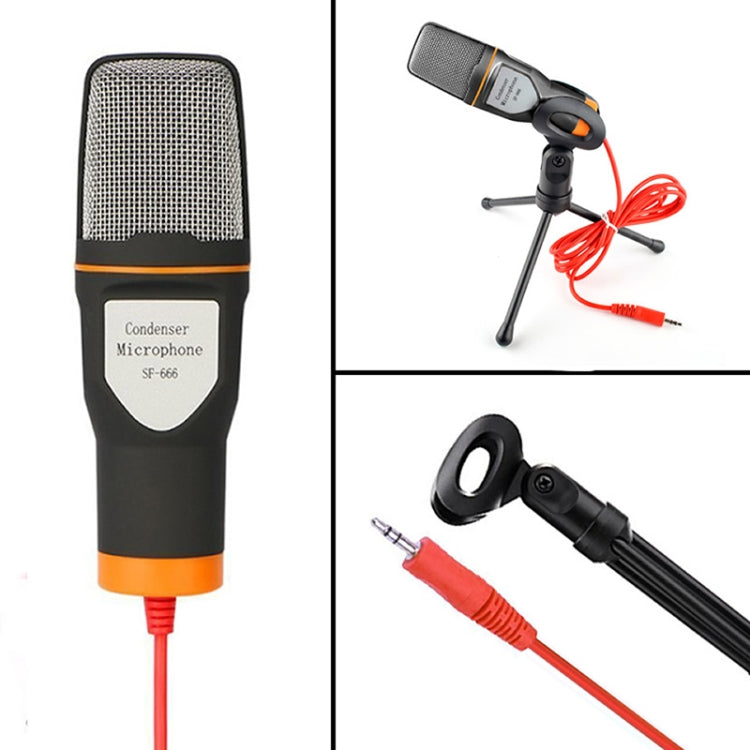 SF-666 Computer Voice Microphone With Adapter Cable Anchor Mobile Phone Video Wired Microphone With Bracketcket Reluova