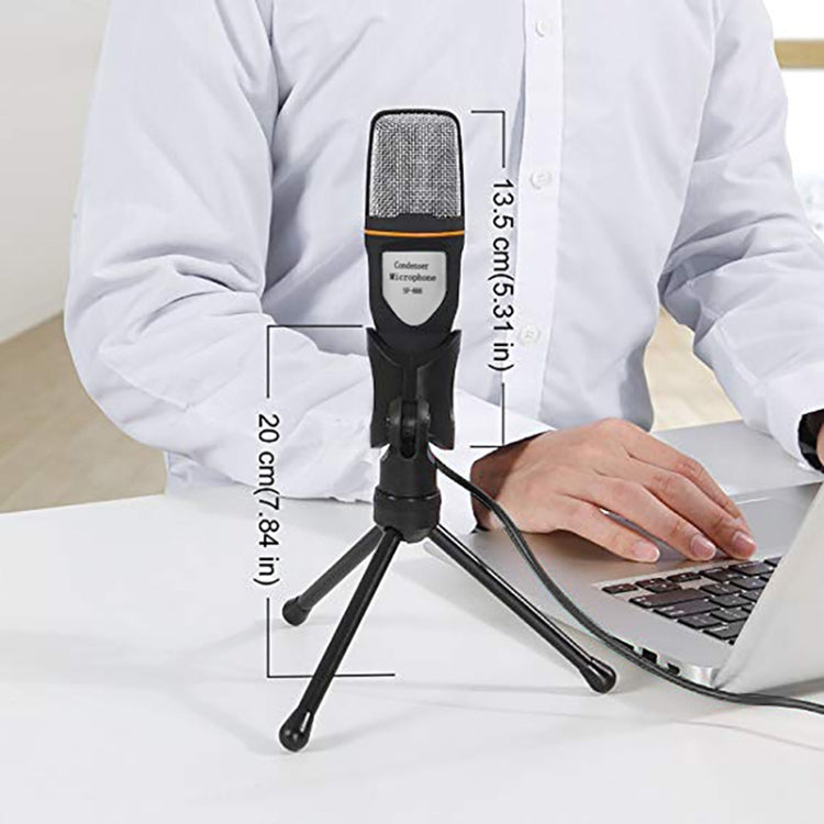 SF-666 Computer Voice Microphone With Adapter Cable Anchor Mobile Phone Video Wired Microphone With Bracketcket Reluova