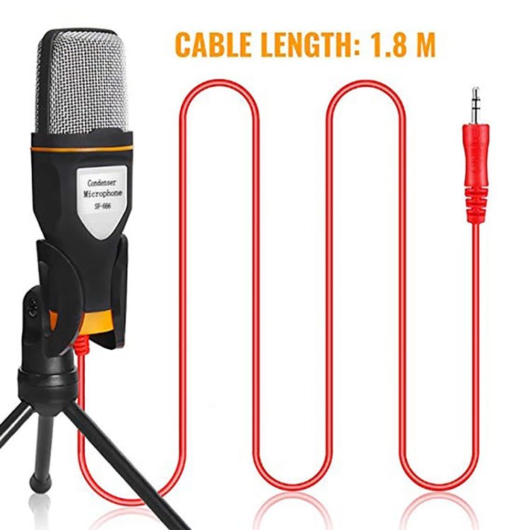 SF-666 Computer Voice Microphone With Adapter Cable Anchor Mobile Phone Video Wired Microphone With Bracketcket