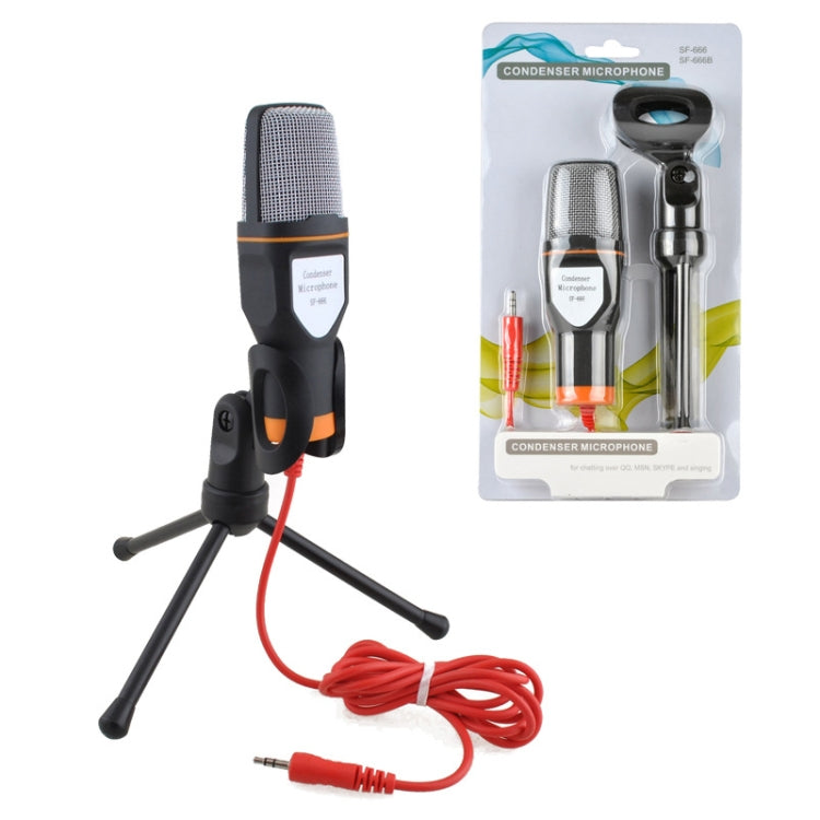 SF-666 Computer Voice Microphone With Adapter Cable Anchor Mobile Phone Video Wired Microphone With Bracketcket