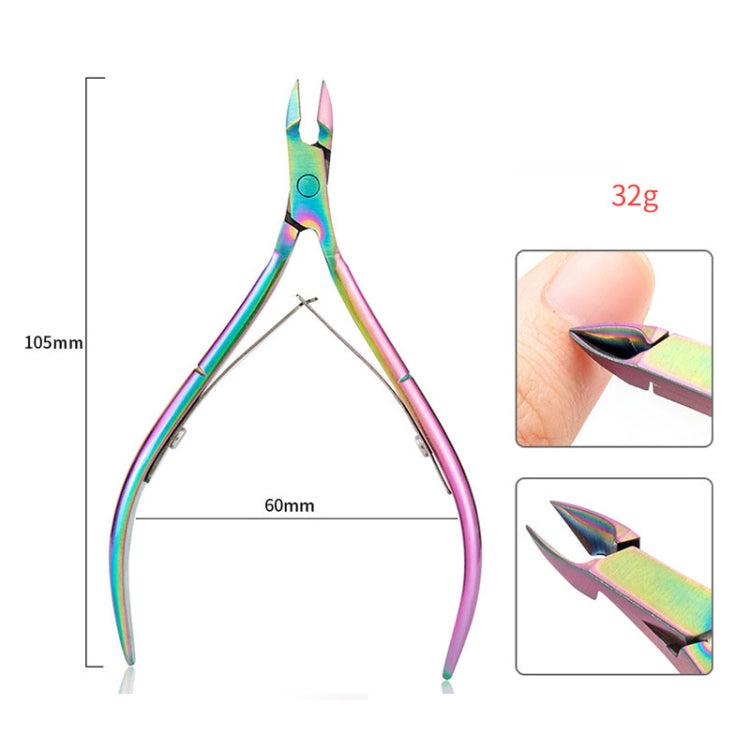 2 In 1 FABIYAN Color Titanium Nail Art Tool Set Dead Skin Shears Steel Push Nail File Pliers