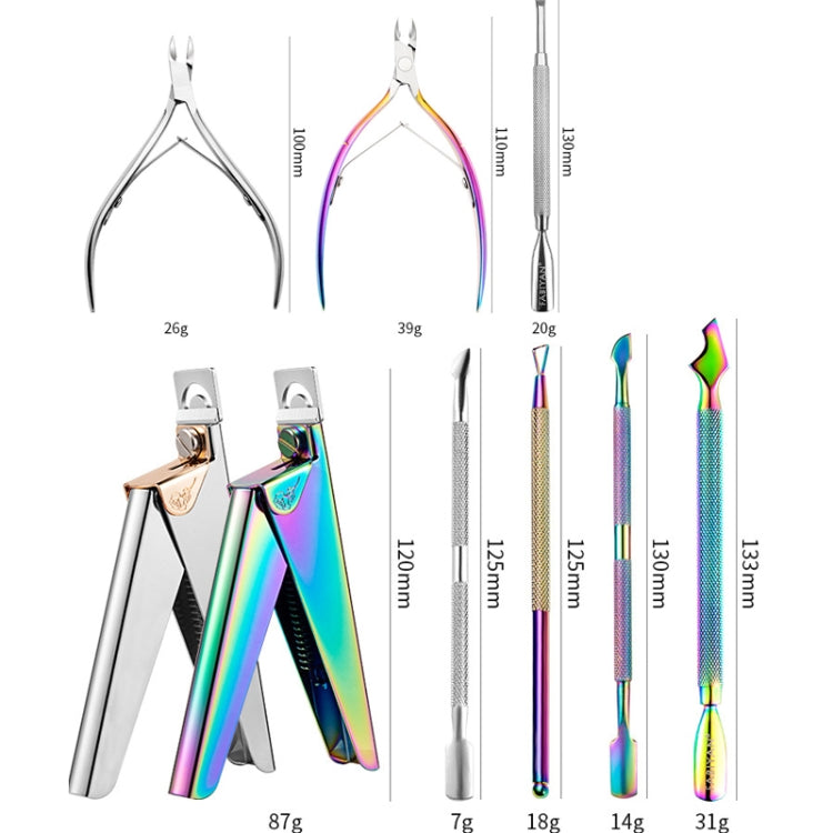 FABIYAN Nail Art Scissors Set Stainless Steel Nail Clippers Dead Skin Scissors Remover Steel Push