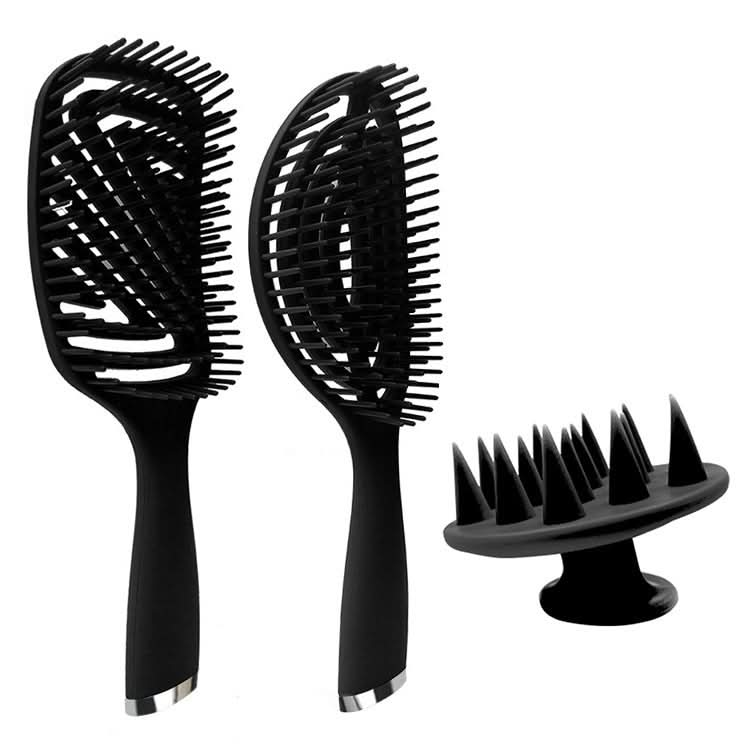 3 in 1 Plastic Curly Hair Salon Comb Set Hollow Massage Mosquito Comb-Reluova