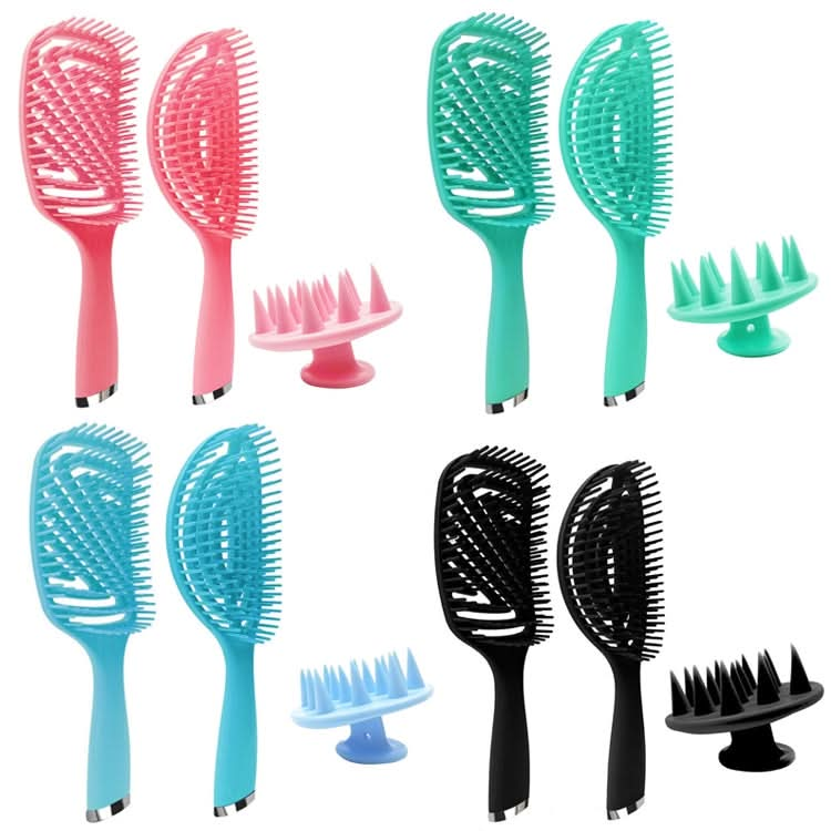 3 in 1 Plastic Curly Hair Salon Comb Set Hollow Massage Mosquito Comb-Reluova