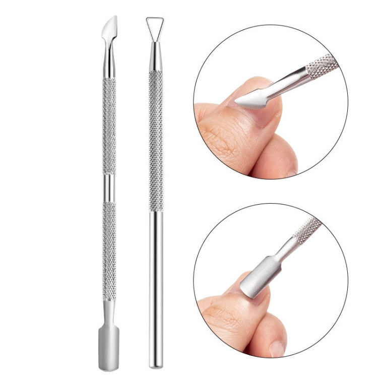 FABIYAN Stainless Steel Dead Skin Shear Steel Push Nail Art Tool Set, Specification: Set 3 Reluova