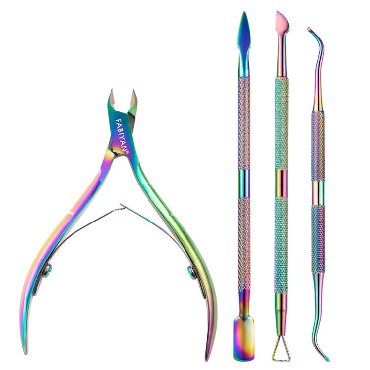 FABIYAN Stainless Steel Dead Skin Shear Steel Push Nail Art Tool Set, Specification: Set 3 Reluova