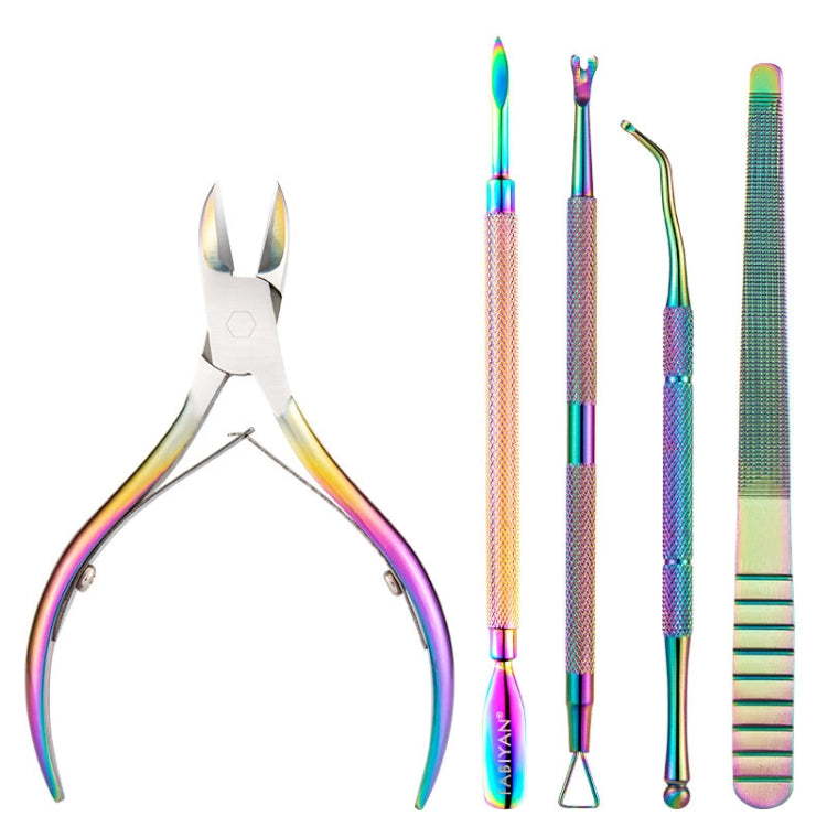 FABIYAN Stainless Steel Dead Skin Shear Steel Push Nail Art Tool Set, Specification: Set 3 Reluova