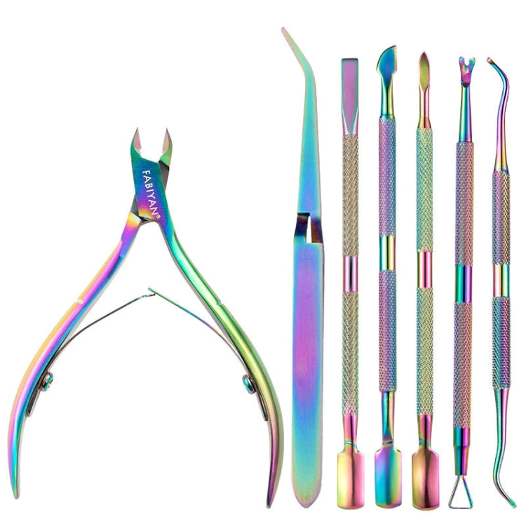 FABIYAN Stainless Steel Dead Skin Shear Steel Push Nail Art Tool Set, Specification: Set 3 Reluova