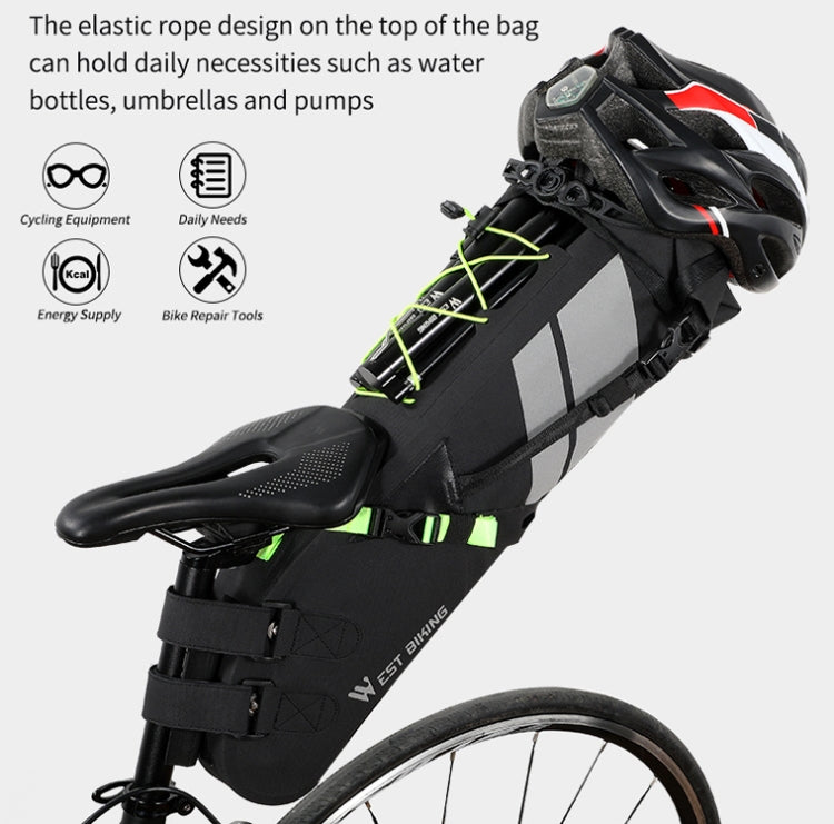 West Biking Bicycle Bag Full Waterproof Reflective Tail Bag Long-Distance Capacity Rear Seat Bag