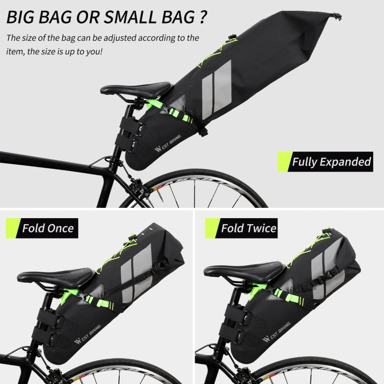 West Biking Bicycle Bag Full Waterproof Reflective Tail Bag Long-Distance Capacity Rear Seat Bag