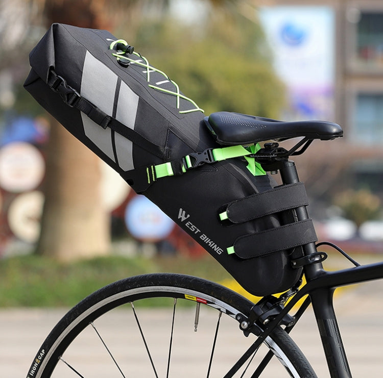 West Biking Bicycle Bag Full Waterproof Reflective Tail Bag Long-Distance Capacity Rear Seat Bag