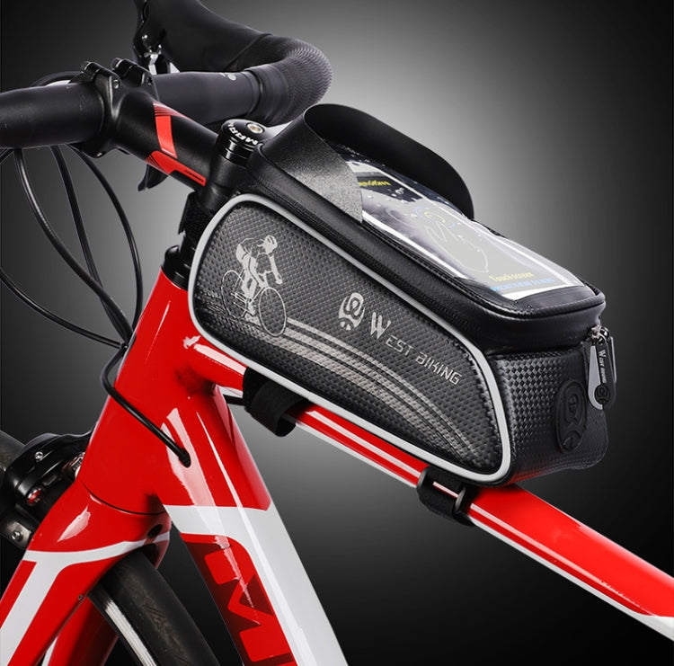 West Biking 1.5l Bicycle Anti-Light  Bag Riding Front Bag Mobile Phone Bag Boarding Bag Waterproof Bag Reluova