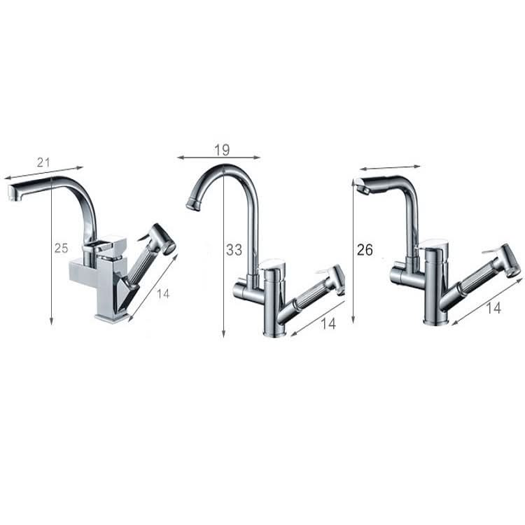 Kitchen Pull-Out Double Faucet Water Table Hot And Cold Water Faucet Reluova