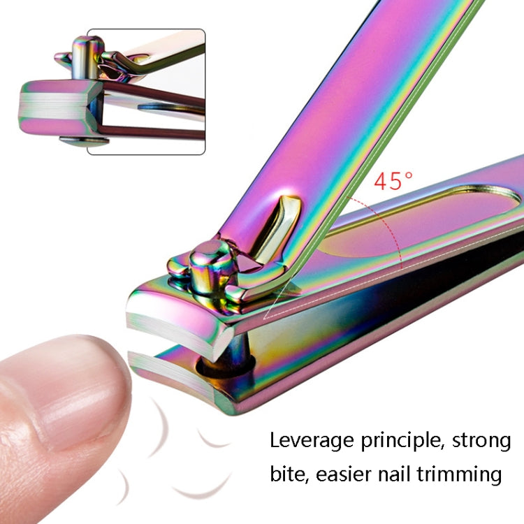 Black Color Titanium Nail Shear Exfoliating Manicure Tool, Specification: Large Flat (Colorful Titanium) Reluova