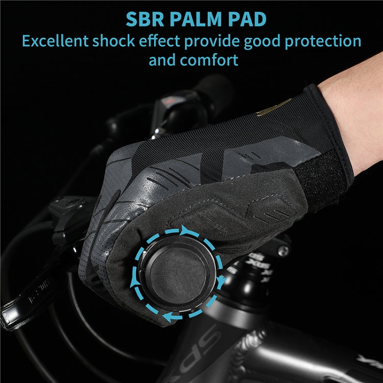 WEST BIKING YP0211207 Riding Full Finger Gloves Road Bike Mountain Bike Locomotive Shock Absorber Gloves